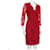Diane Von Furstenberg DvF Julianna Vestido envelope vermelho e preto com renda  ref.947501