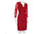 Diane Von Furstenberg DvF Julianna red and black lace wrap dress  ref.947501