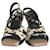 Yves Saint Laurent sandali Bianco sporco Tela  ref.947985