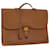 Hermès HERMES Sac Adepeche Business Bag Leather Brown Auth am4465  ref.948026