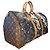Abbesses Louis Vuitton Keepall 50 Delacroix Gogh "La Liberté guidance le Peuple" Custom Unique Marron Marrone - vista 5