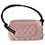 Pochette Chanel Cambon in pelle rosa e nera - vista 3