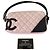 Pochette Chanel Cambon in pelle rosa e nera - vista 8