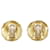 Chanel Brincos com clipe redondo com logotipo Dourado Metal  ref.949228