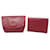 LOTTO VINTAGE CHRISTIAN DIOR POUCH E PORTAFOGLIO IN PELLE SET PORTAFOGLIO PORTAFOGLIO Rosso  ref.949360