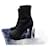 Sergio Rossi black suede platform boots  ref.949076