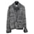 Giacca in maglia con risvolto scintillante Chanel Grigio antracite Cachemire  ref.949516
