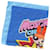 Moschino The Powerpuff Girls Pow Square Schal aus blauer Seide  ref.951679