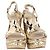 Zeppa espadrillas con cinturino incrociato Dior in pelle metallizzata oro - vista 3