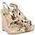 Zeppa espadrillas con cinturino incrociato Dior in pelle metallizzata oro - vista 4