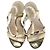 Zeppa espadrillas con cinturino incrociato Dior in pelle metallizzata oro - vista 6