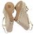 Zeppa espadrillas con cinturino incrociato Dior in pelle metallizzata oro - vista 7