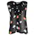 Ganni Floral Sleeveless Blouse in Black Viscose Silk  ref.951809