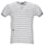 Dior Bee besticktes gestreiftes Poloshirt aus grauer und weißer Baumwolle  ref.951834