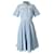 Maje Rivers Pleated Woven Midi Dress in Blue Polyester Light blue  ref.951888