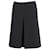 Prada Pleated A-Line Knee Length Skirt in Black Polyester  ref.952067