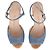 Stuart Weitzman Sandali con zeppa Palmina Platform in tela blu - vista 2