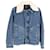 Apc a.P.C. Shearling Collar Denim Jacket in Blue Cotton  ref.952112