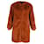 Maje Gemila Faux-Fur Coat in Brown Polyester Red  ref.952121