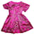 3.1 Phillip Lim Vintage Robe ajustée et évasée en brocart rose cerise Royaume-Uni 12 US 8 UE 40 Lin  ref.952759