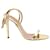 Aquazzura Cannes 105 Strappy Sandals in Gold Metallic Leather  Golden  ref.953627