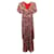 Ba&sh Vestido longo com estampa floral Jessy em seda vermelha  ref.953633