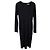 Abito midi Jil Sander a maniche lunghe in viscosa nera Nero
