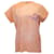 Camiseta con cuello redondo y estampado de logo con efecto teñido anudado en algodón coral de Balmain  ref.953693