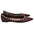 Valentino Garavani Rolling Rockstud Pointed Toe Ballet Flats in Burgundy Leather Dark red  ref.953746