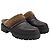 Brunello Cucinelli Zoccoli Shearling Lug-Sole in Pelle Marrone - vista 3