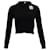 Alexander McQueen Cropped Knit Sweater with Brooch in Black Cashmere Wool  ref.953939