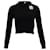 Alexander McQueen Suéter Cropped Knit com Broche em Caxemira Preta Preto Casimira Lã  ref.953939