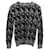 Suéter gola redonda de malha geométrica Saint Laurent em lã cinza  ref.953976