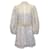 Zimmermann Empire Broderie Anglaise Belted Mini Dress in Ivory Linen Cotton White Cream  ref.953979