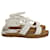 Jimmy Choo Denise Flat Studded Sandals in White Leather   ref.954767