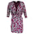 Diane Von Furstenberg Danil Cowl Neck Belted Mini Dress in Multicolor Polyester  ref.954861