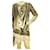 Roberto Cavalli Imprimé Gris Taupe 100% Mini robe en soie à manches longues asymétriques 42  ref.955049