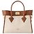 Louis Vuitton On My Side MM Bolsa Tote de Canvas e Couro Bege - vista 2