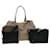 PRADA Shoulder Bag Hand Bag Leather Nylon 3Set Black Gray Auth am4509 Grey  ref.955159