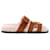 Hermès Hermes Chypre Shearling-lined Flat Sandals in Brown Suede  ref.955902