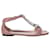 Sandalias planas con correa en T adornadas con cristales de Jimmy Choo en cuero rosa  ref.955905