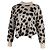 Suéter Hugo Boss Fellyna Jacquard Animal Print em Bege e Nylon Preto - vista 3