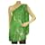 Milly 100% Blusa longa floral estampada verde de seda de um ombro só 4  ref.956135