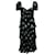 Self Portrait Pansy-Print Tiered Woven Midi Dress In Black Polyester  ref.956296