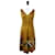 HOBBS Vestido feminino de seda dourado sem mangas para ocasiões geométricas com lantejoulas Reino Unido 10 US 6  ref.956799