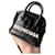 Authentic BALENCIAGA City mini shoulder bag Croc-effect leather Black  ref.956800