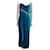 Robe de soirée longue en georgette de soie Marchesa Notte Turquoise  ref.956935
