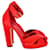 Alexander McQueen Ankle Strap Sandals in Red Suede  ref.957015