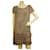 ETRO Mini robe multicolore à imprimé cachemire et à mini plis à volants 40 Soie  ref.957428