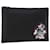 Christian Dior Rose Clutch Bag PVC Leather Black Auth ki3038  ref.957551